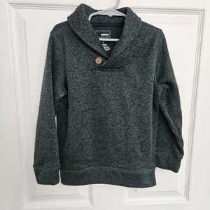 Sonoma Boy's Pullover Button Cowl Green Fleece Size 5